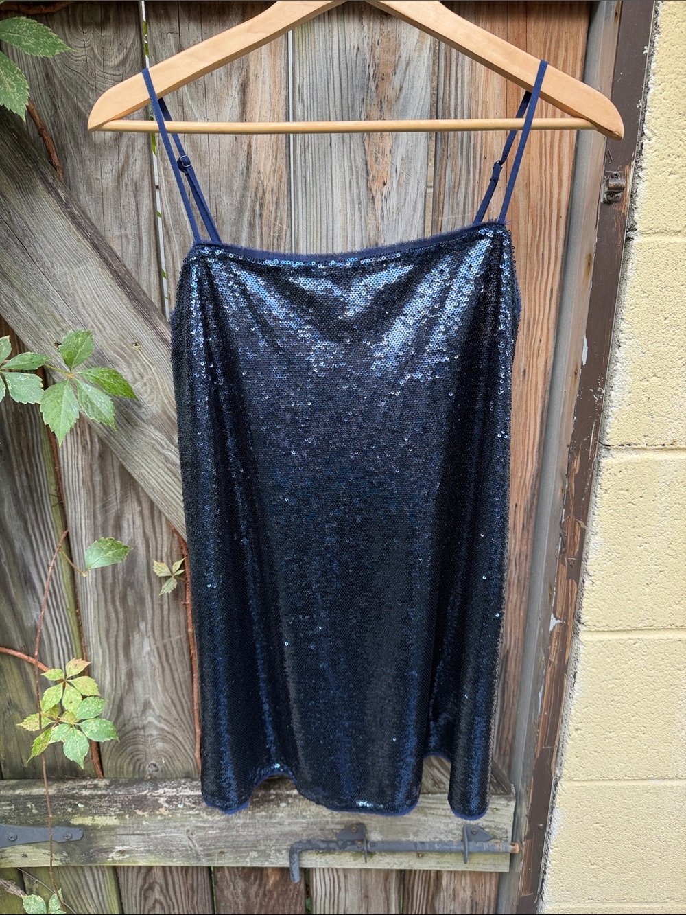 Free People Time To Shine Navy Sequin Slip Dress with Spaghetti Straps - Small - Picture 4 of 14